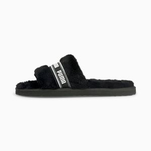 Puma Black Fluff BX Women's Slippers NWOT